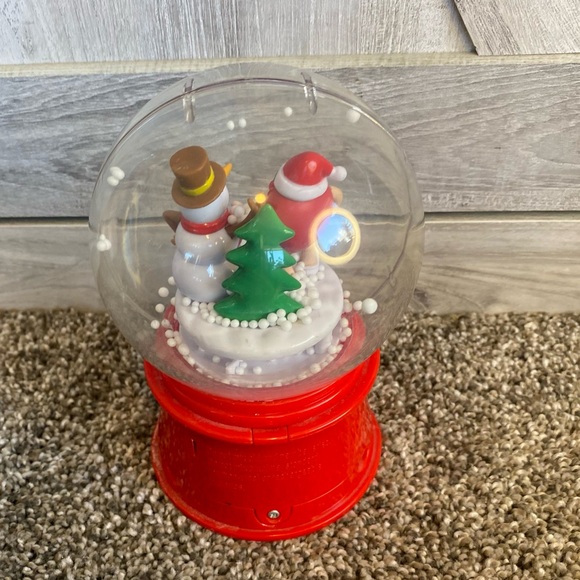M&M's Musical Lights Snow Globe With Red Character And Frosty Snowman Waterless - Picture 12 of 13